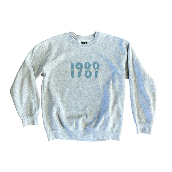 Taylor Swift TS 1989 Spotify Grey Crew Sweatshirt - Picture 2 of 8